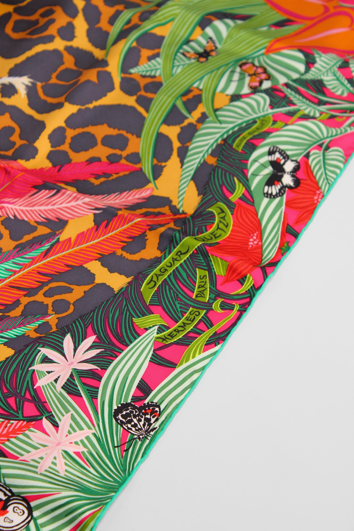 Hermes Silk Leopard Green Jungle Scarf