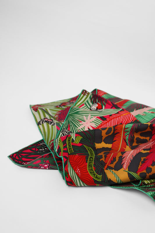 Hermes Silk Leopard Green Jungle Scarf
