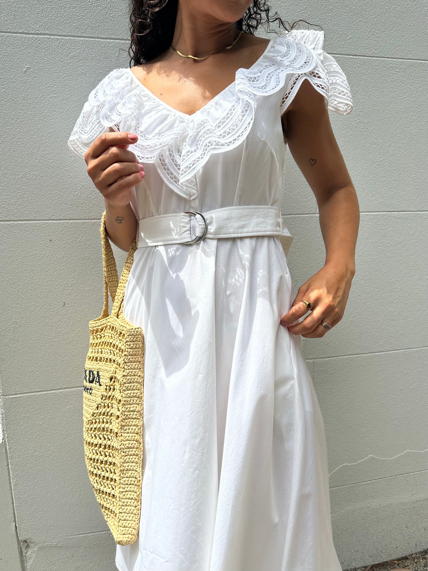 PAROSH White Sundress Size M