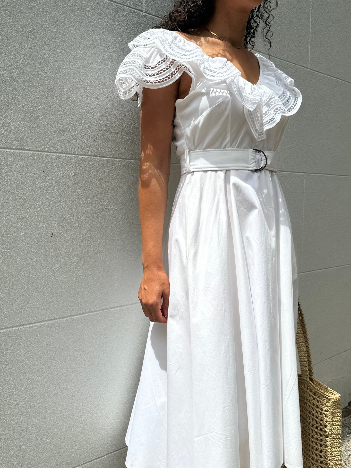 PAROSH White Sundress Size M