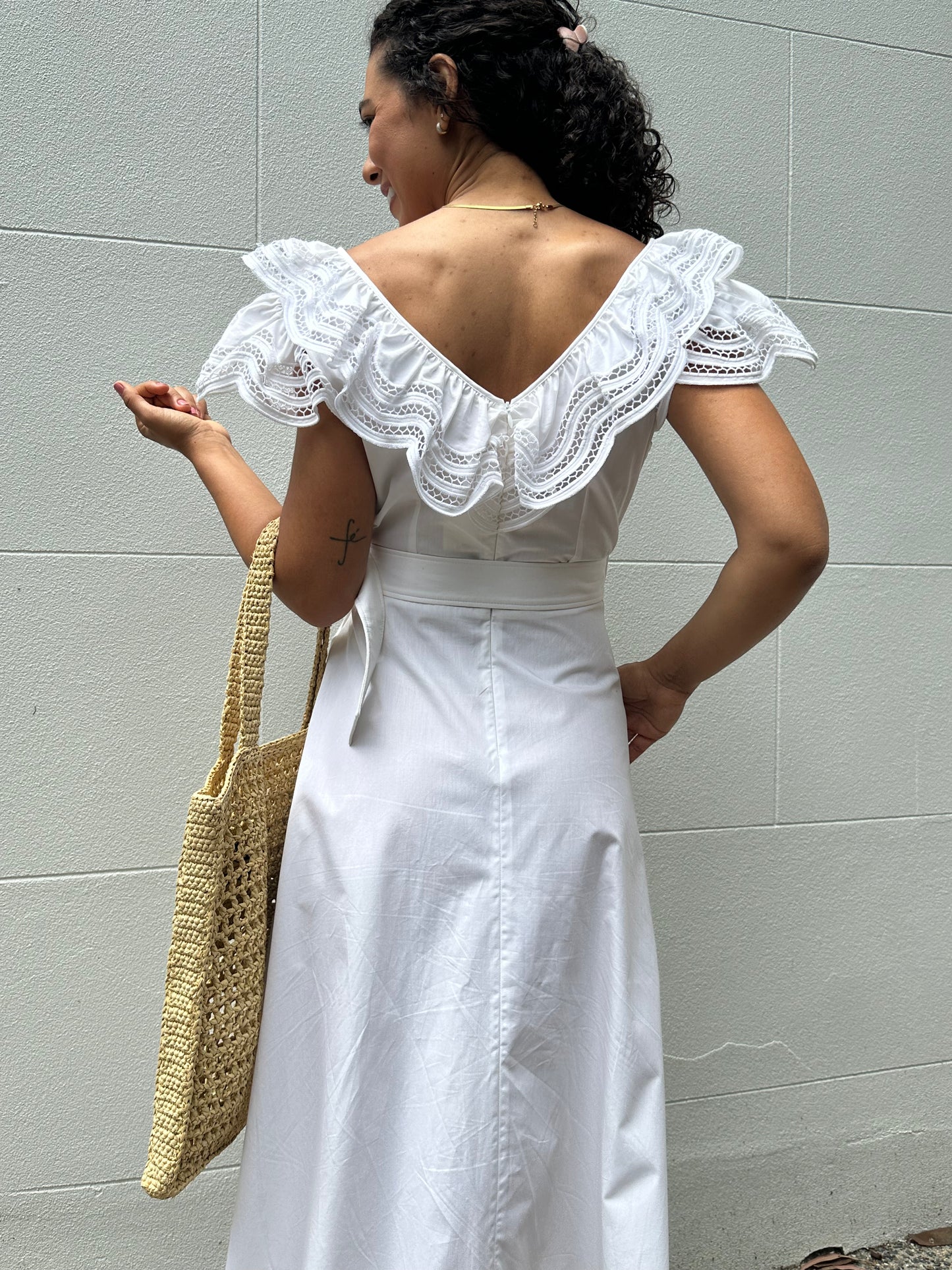 PAROSH White Sundress Size M