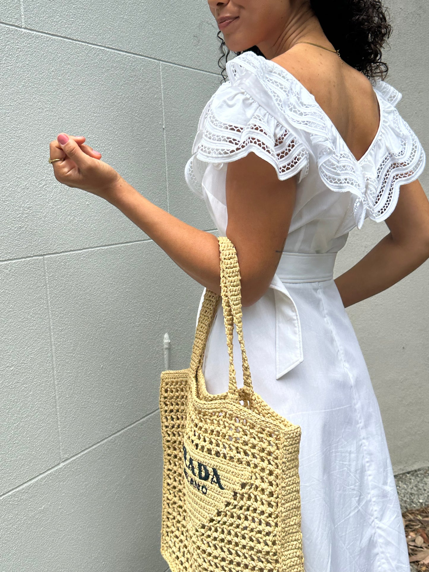 PAROSH White Sundress Size M