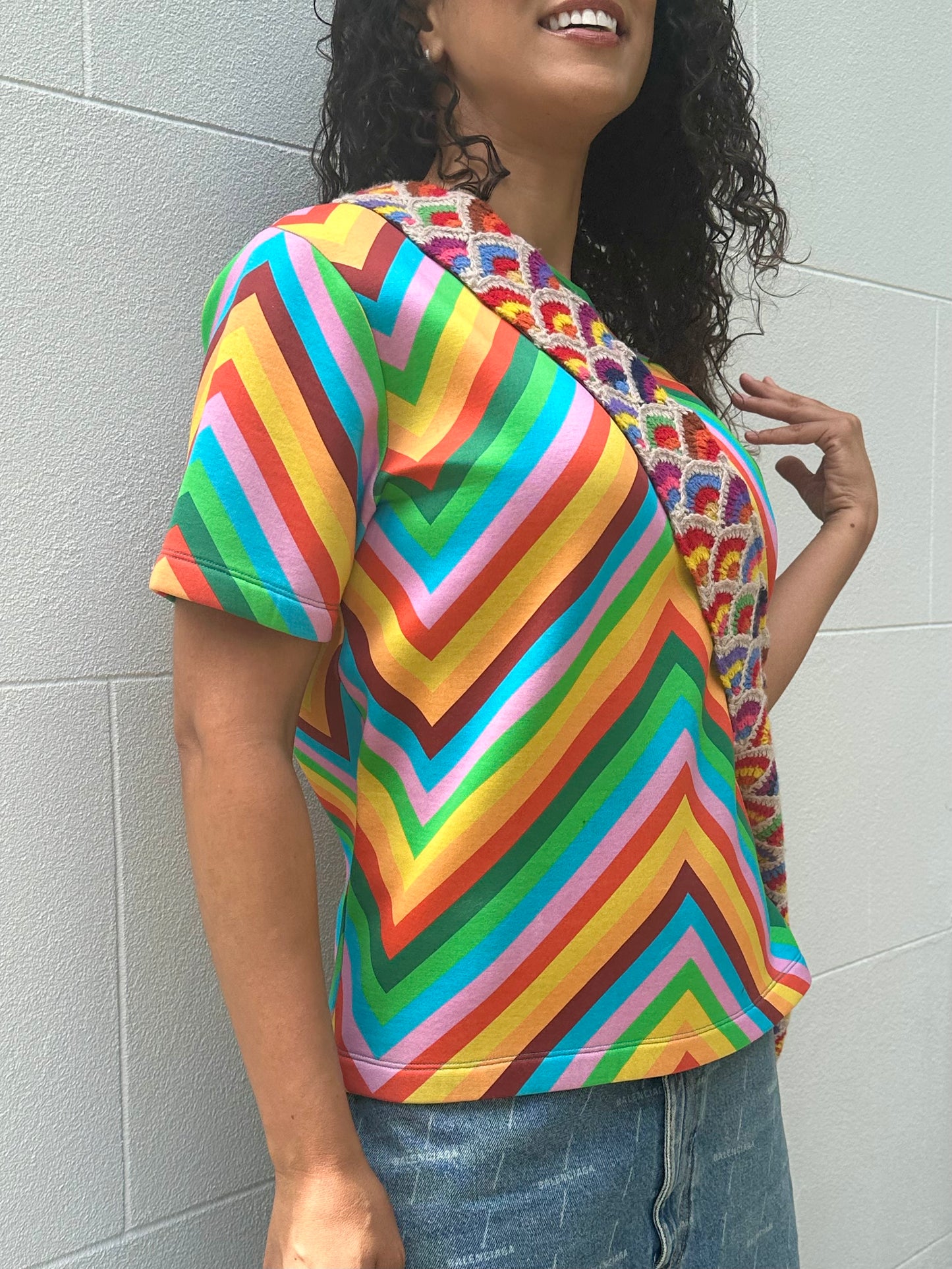 Valentino Vivid Stripe Top Size S