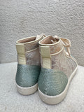 Rene Caovilla Lace and Sparkle Hightop Sneakers Size 37