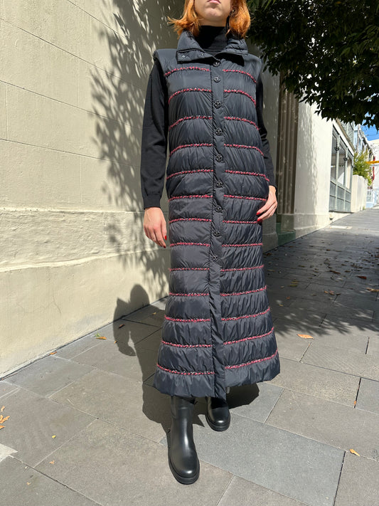Chanel Maxi Black Puffer Vest Size 40