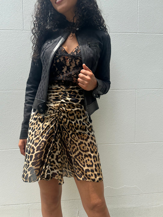 Saint Laurent Leopard Print Skirt Size 36