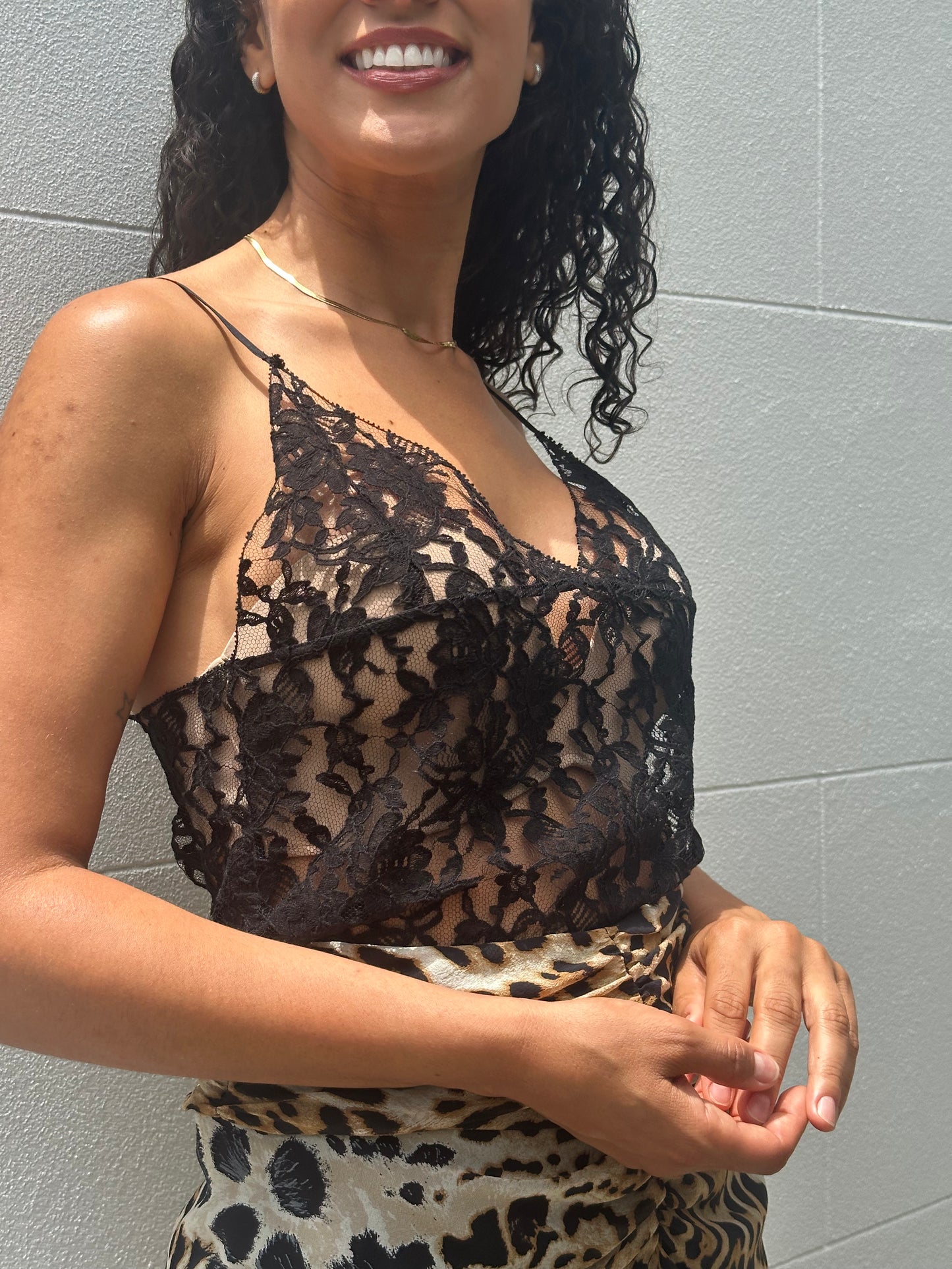 Saint Laurent Black Lace Cami Size S