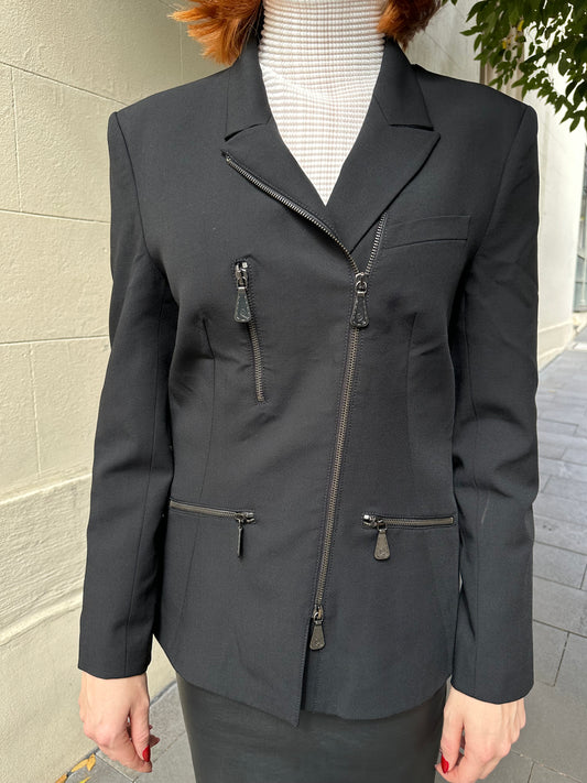 Alexander McQueen Black Zip Jacket Size 48
