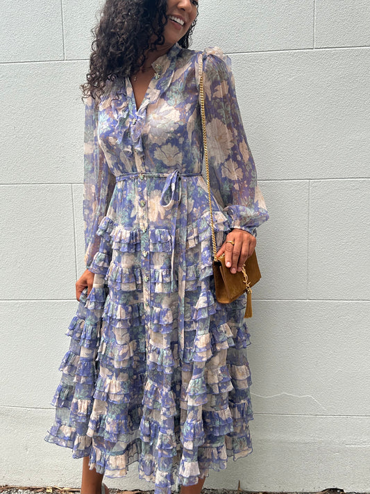 Zimmermann Sheer Blue/Purple Dress Size 1