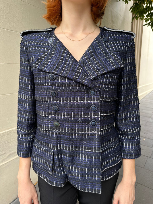 Chanel Navy Tweed Jacket Size 40