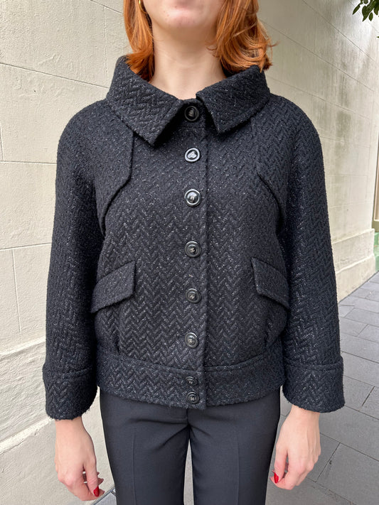Chanel Black Sparkle Jacket Size 38