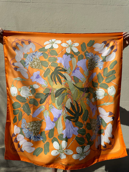 Hermes Orange Silk Scarf