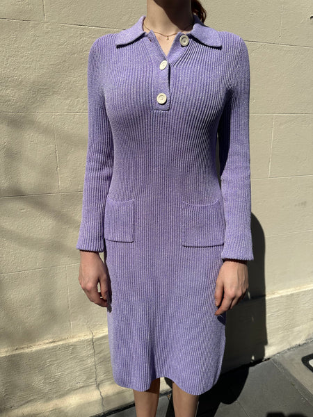 Acne Studios Purple Knit Dress Size M