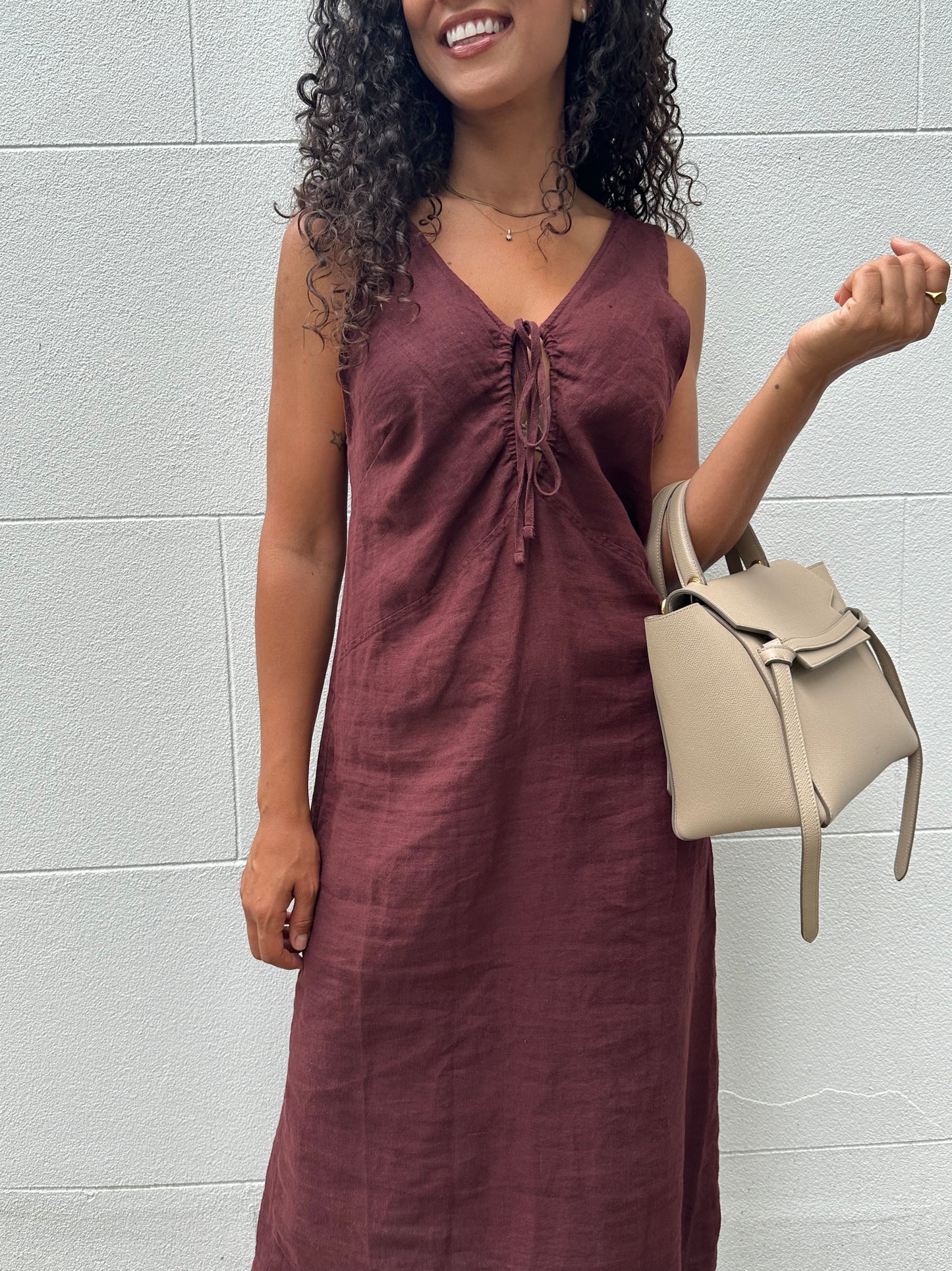 Deiji Burgundy Long Dress Size XS