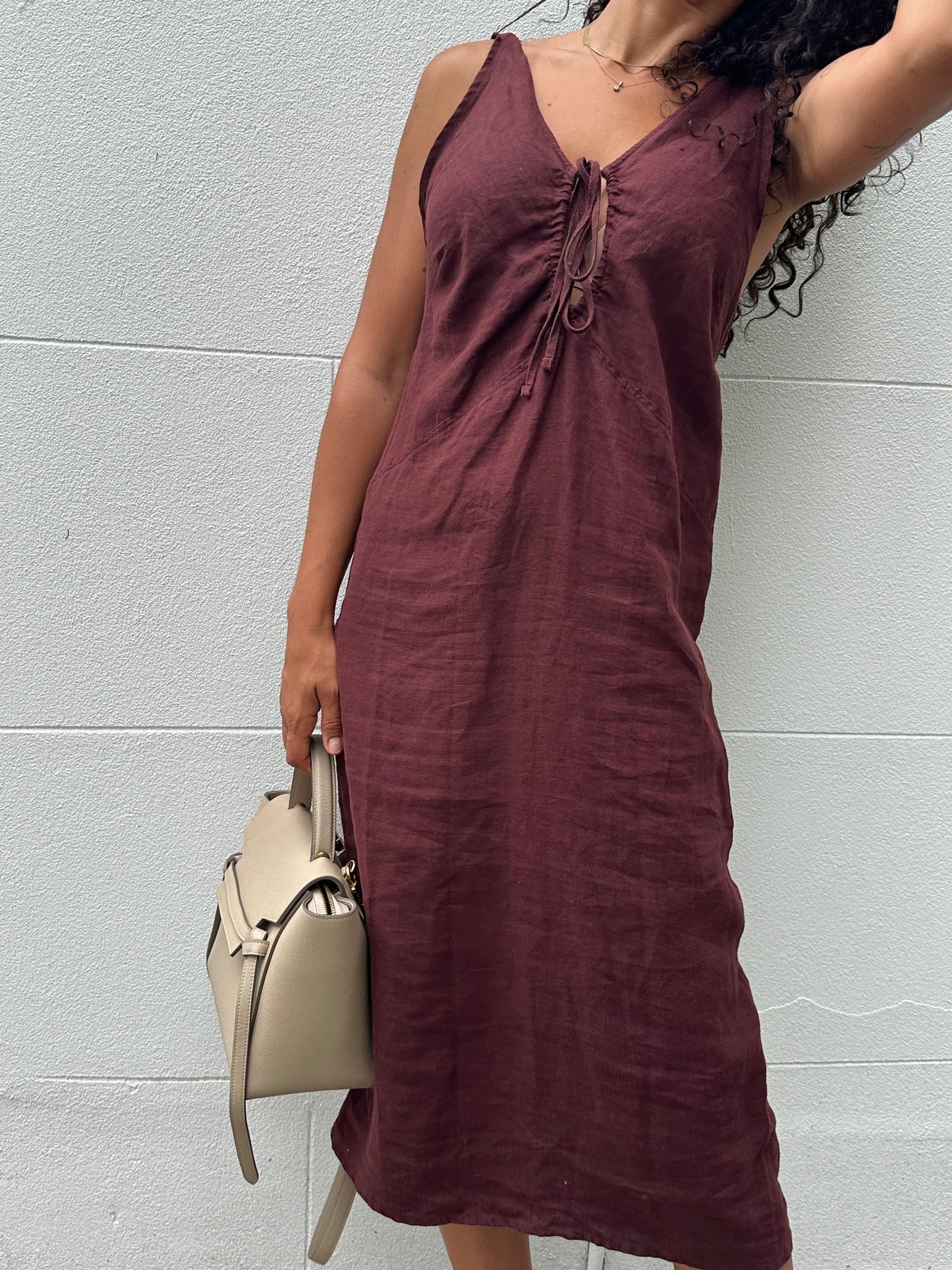 Deiji Burgundy Long Dress Size XS