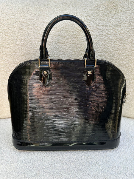 Louis Vuitton Alma Patent Black Bag