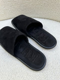 Khaite Suede Black Slides Size 37.5