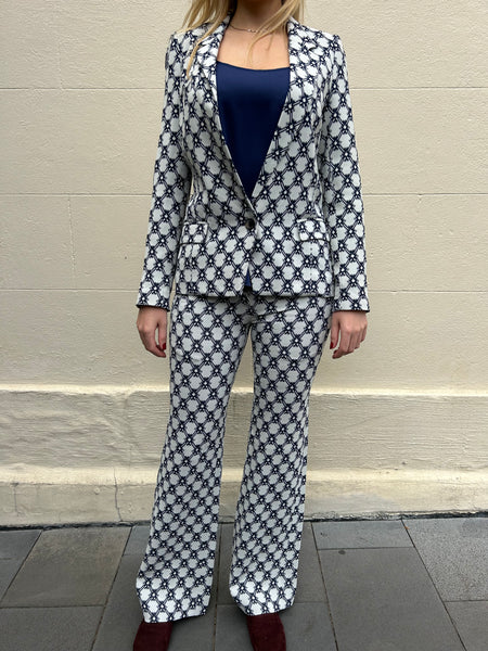 Isabel Marant Navy Print Suit Size 36