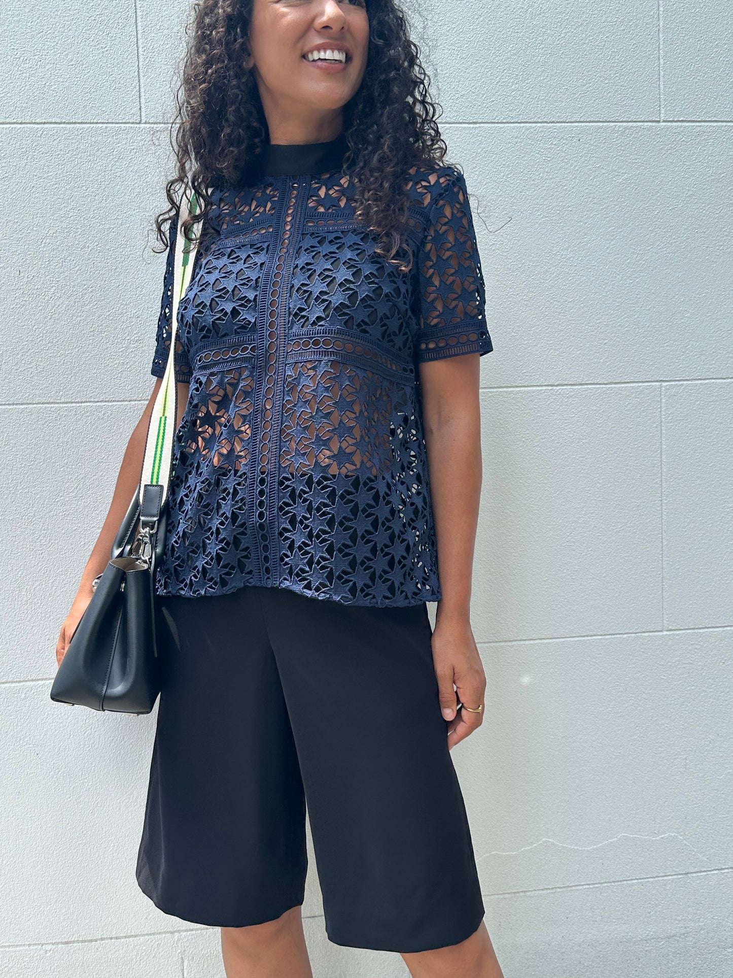 Self Portrait Navy Star Top Size 12