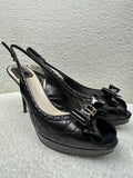 Christian Dior Black Peeptoe Slingback Pumps Size 40