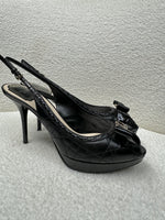 Christian Dior Black Peeptoe Slingback Pumps Size 40
