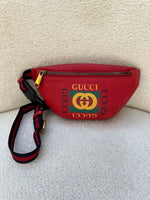 Gucci Hibiscus Red Leather Belt Bag