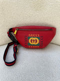 Gucci Hibiscus Red Leather Belt Bag