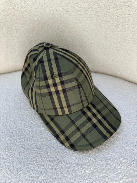 Burberry Green Check Baseball Cap