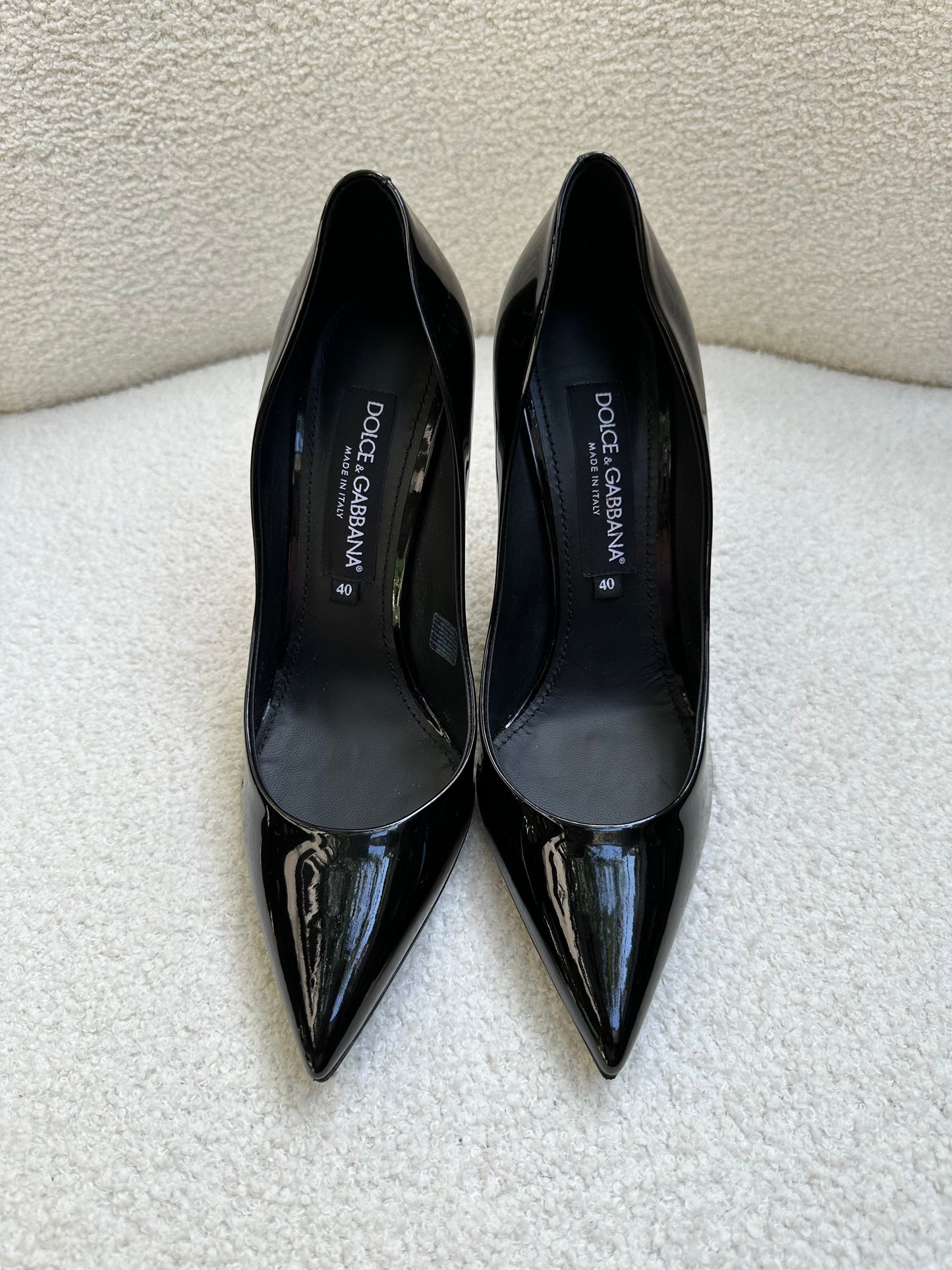 Dolce & Gabbana Black Patent Heel Size 40