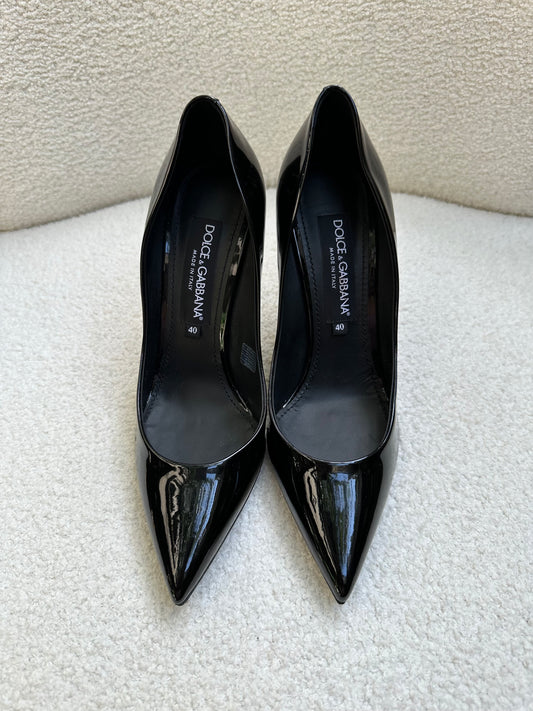 Dolce & Gabbana Black Patent Heel Size 40