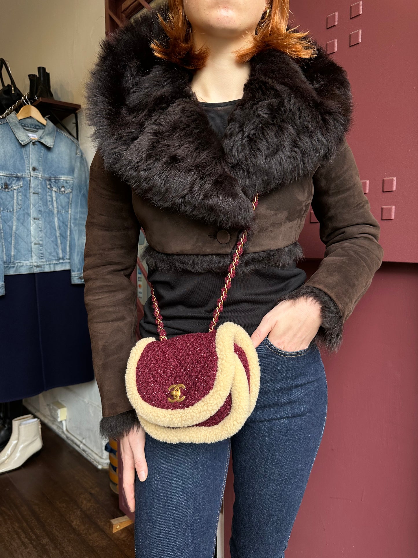 Alaia Chocolate Suede Crop Jacket Size 40