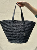 YSL Black Woven Basket