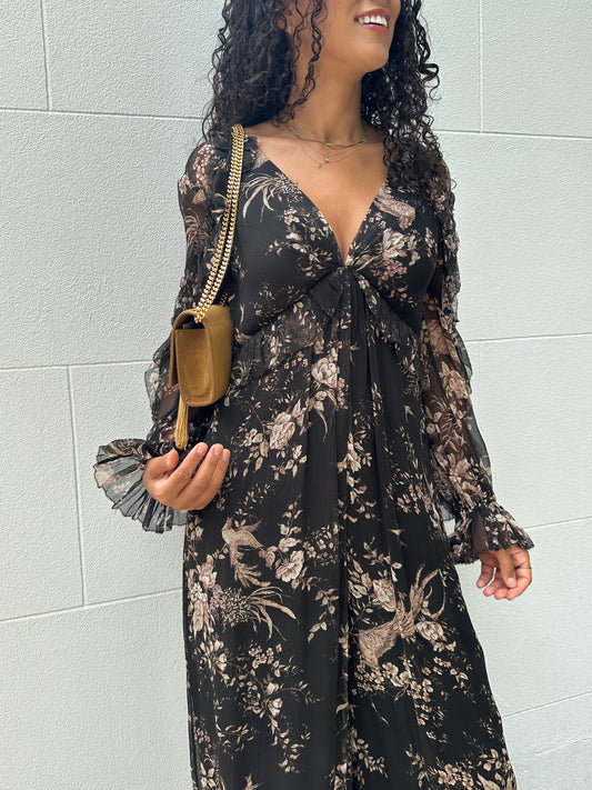 Zimmermann Black Floral Button Jumpsuit  Size 0