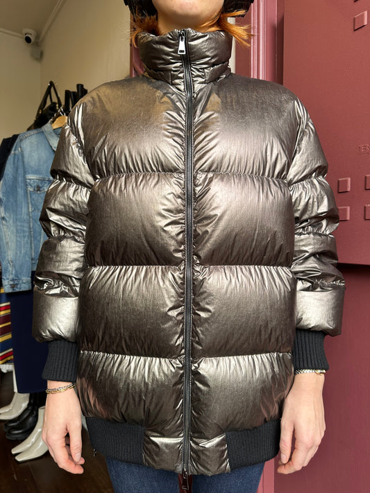 Moncler Pewter Puffer Unisex Jacket Size 1