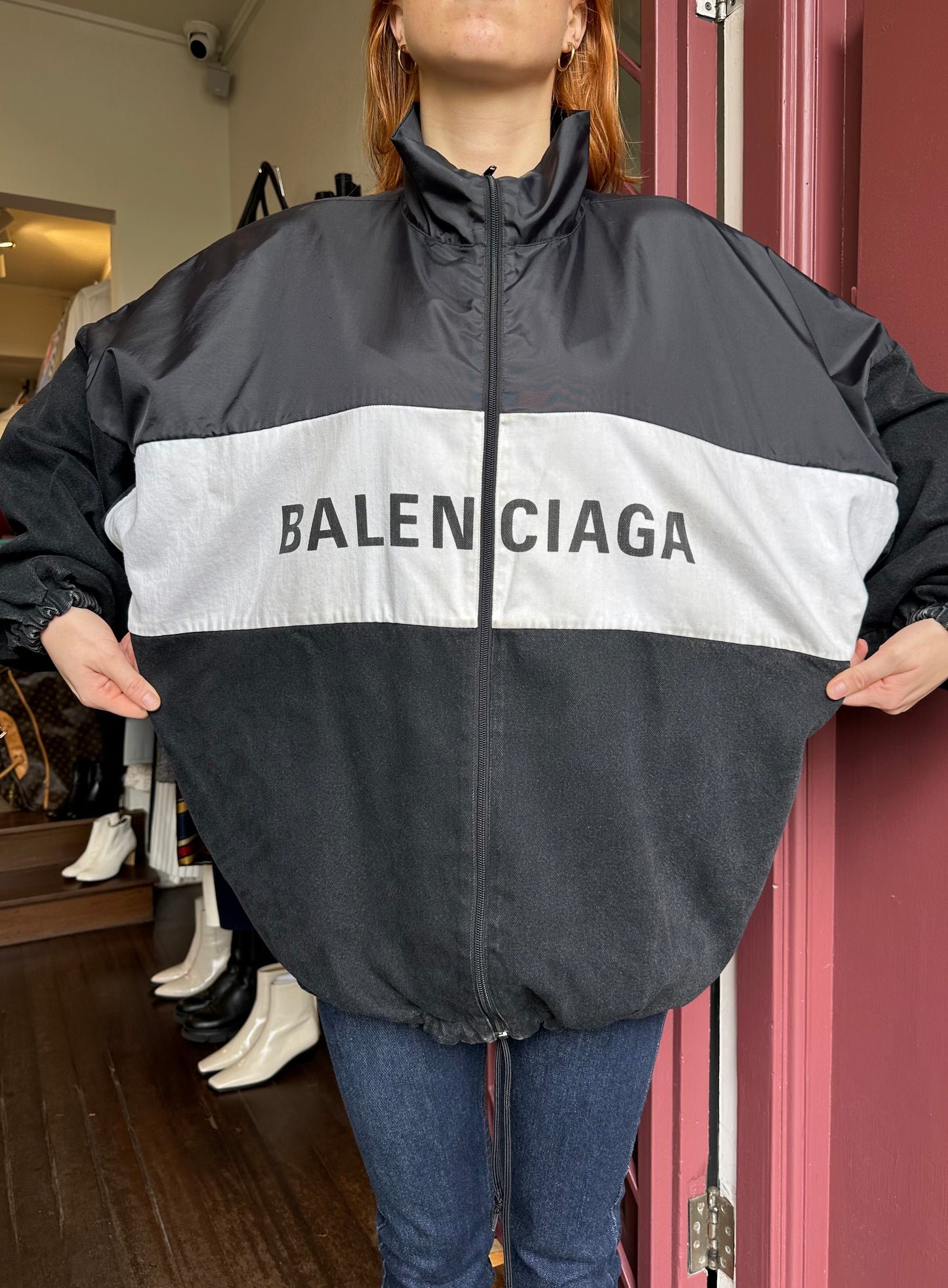 Balenciaga Logo Bomber Jacket Size 36