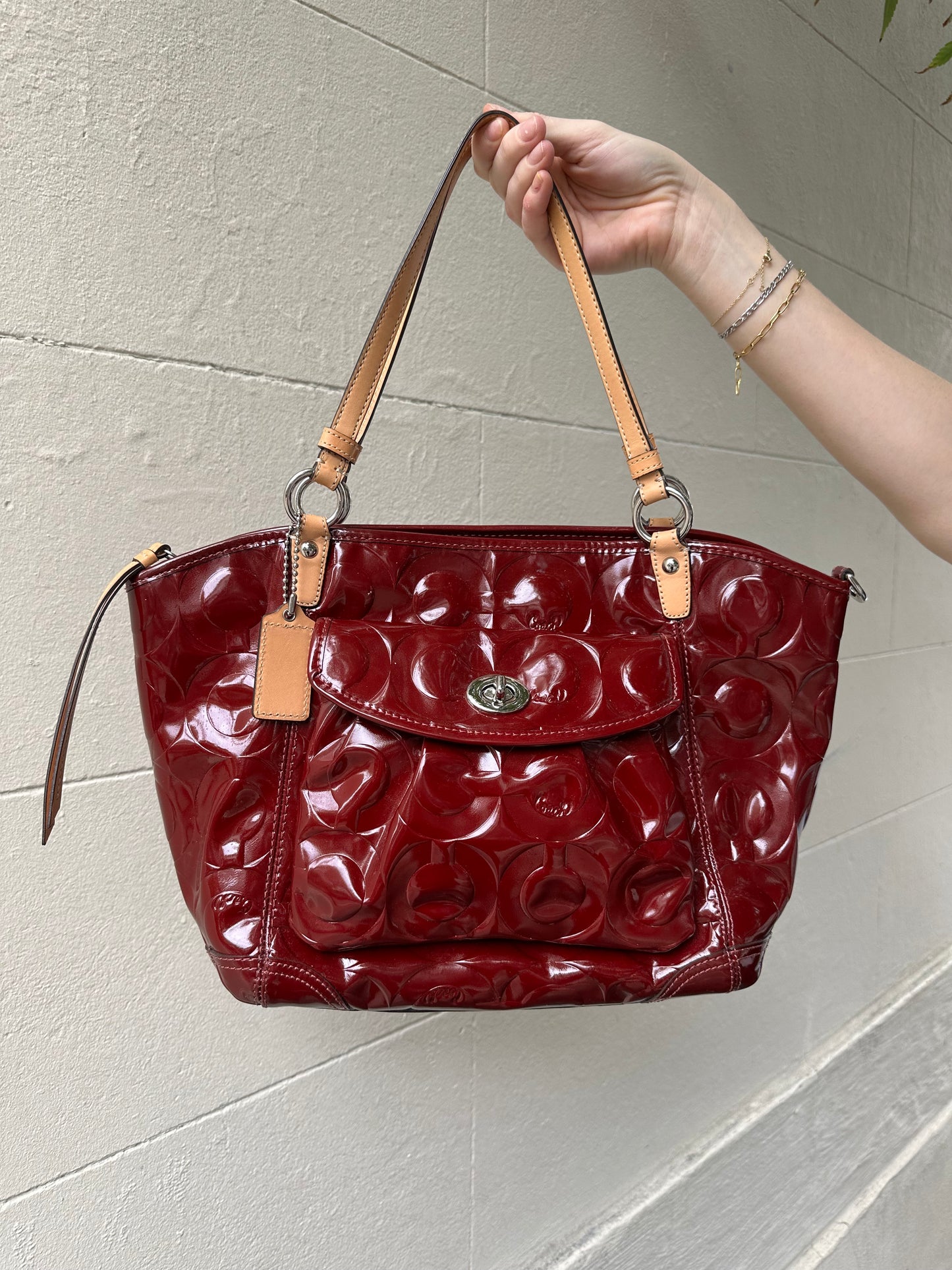 Coach Burgundy Patent Bag