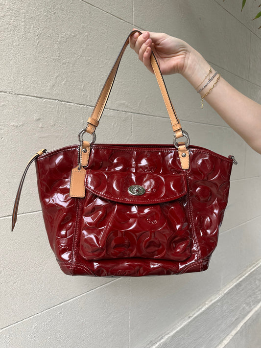 Coach Burgundy Patent Bag