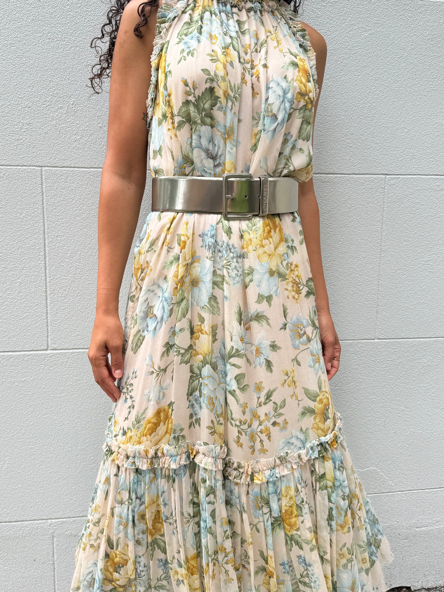 Zimmermann Sheer Blue Floral Dress Size 2