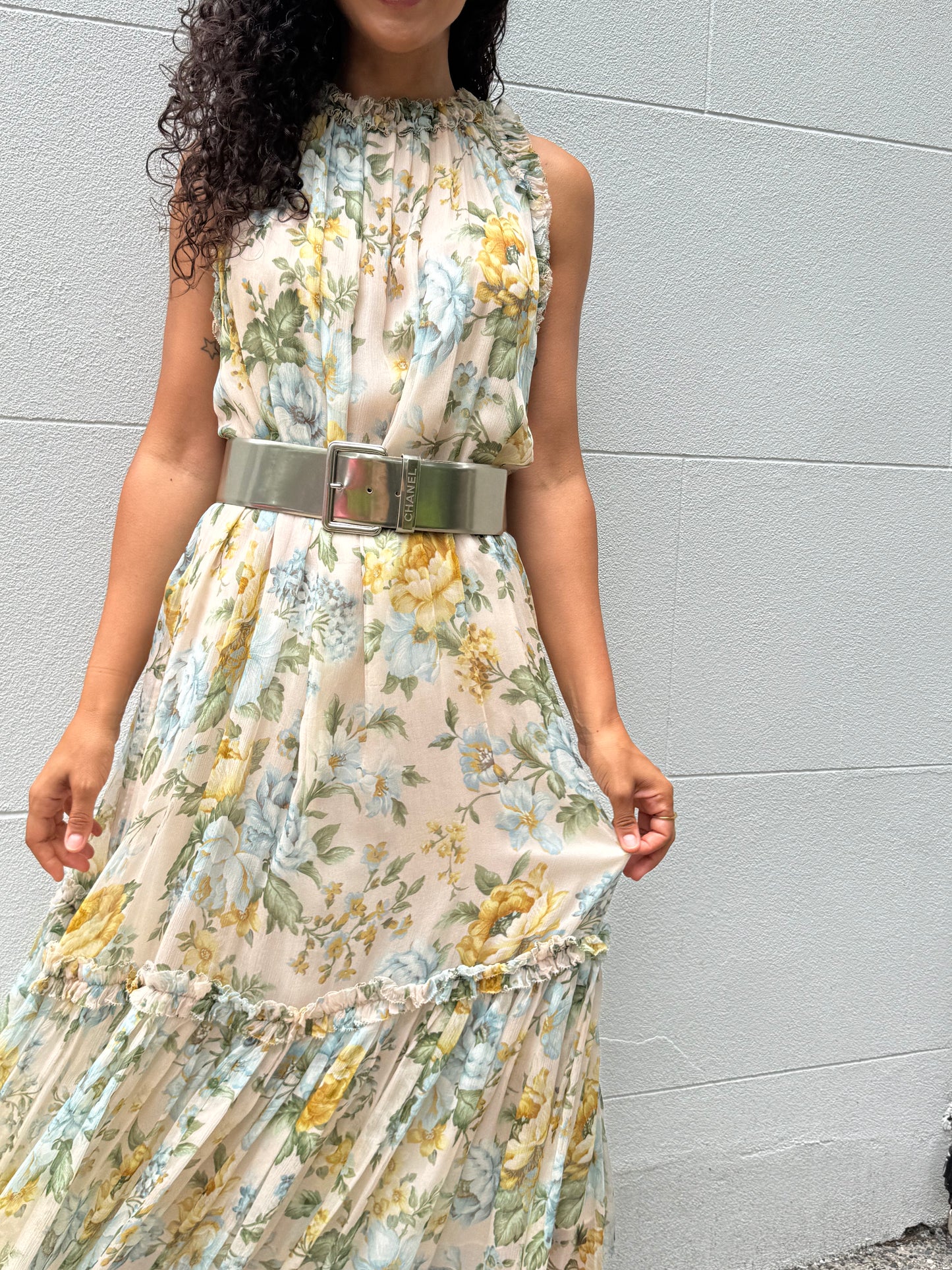 Zimmermann Sheer Blue Floral Dress Size 2