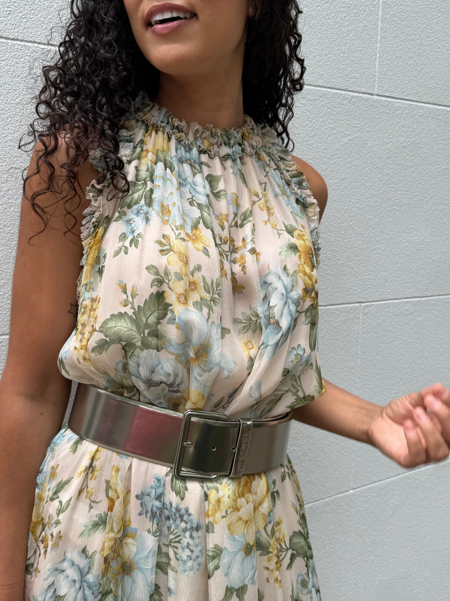 Zimmermann Sheer Blue Floral Dress Size 2