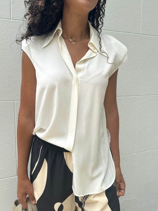 Scanlan Theodore Ivory Silk Shirt Size 6