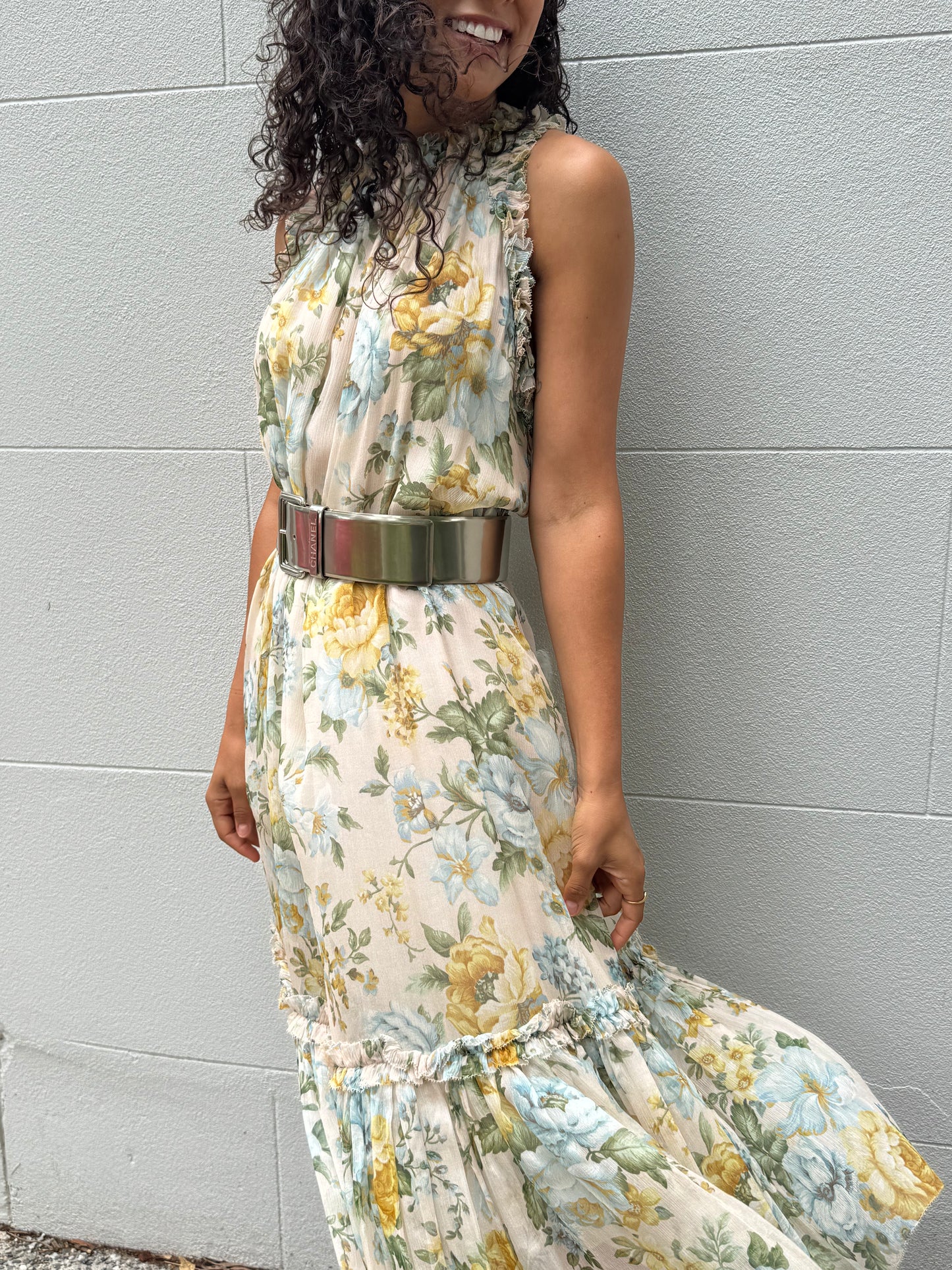 Zimmermann Sheer Blue Floral Dress Size 2