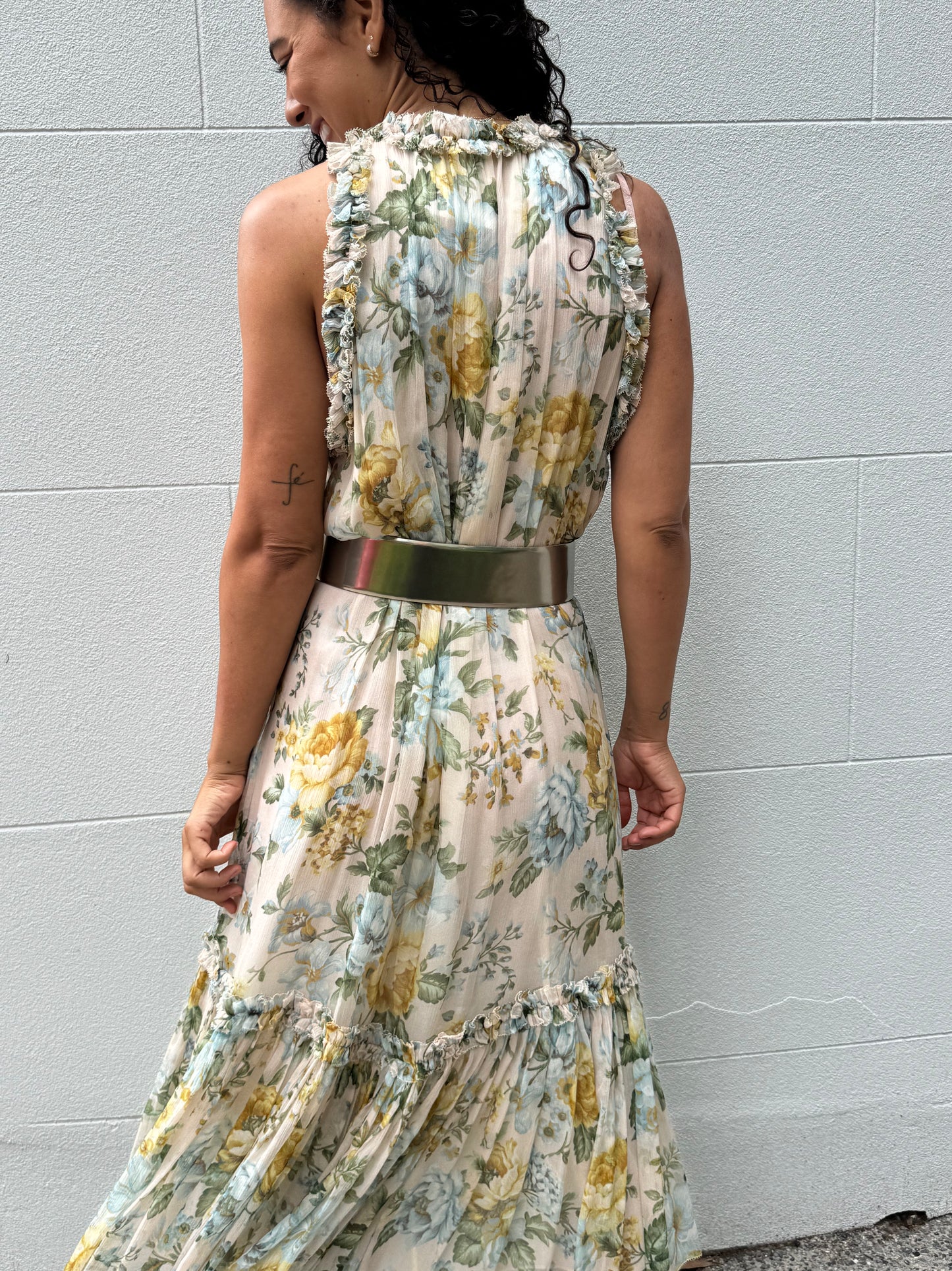 Zimmermann Sheer Blue Floral Dress Size 2