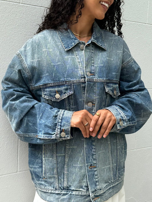 Balenciaga Denim Logo Jacket Size 40