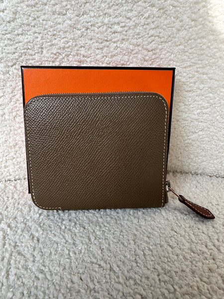 Hermes Taupe Compact Wallet