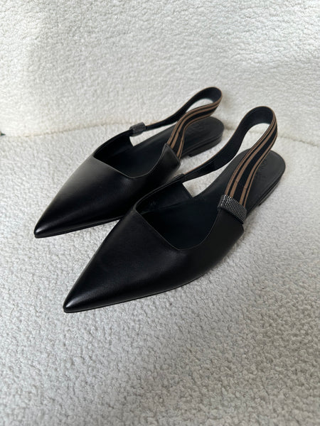 Brunello Cucinelli Black Slingback Size 37