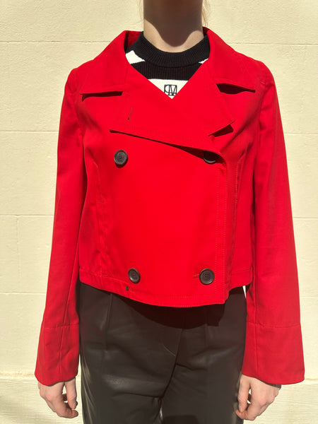 Akris Red Short Jacket Size 42