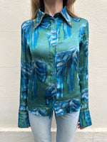 Acne Studios blue and green  pattern shirt Size 38
