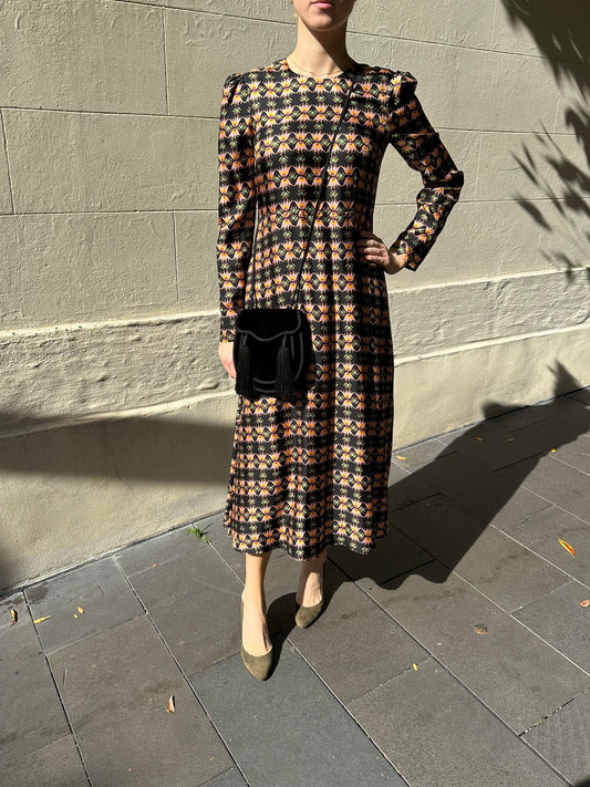 La double J Black Print Dress Size M