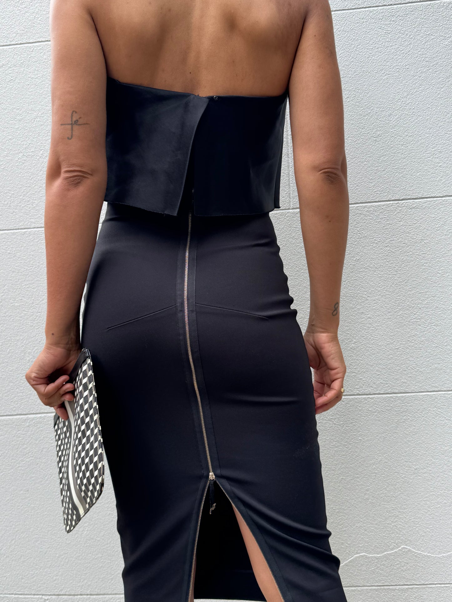 Victoria Beckham Black Strapless Dress Size 8